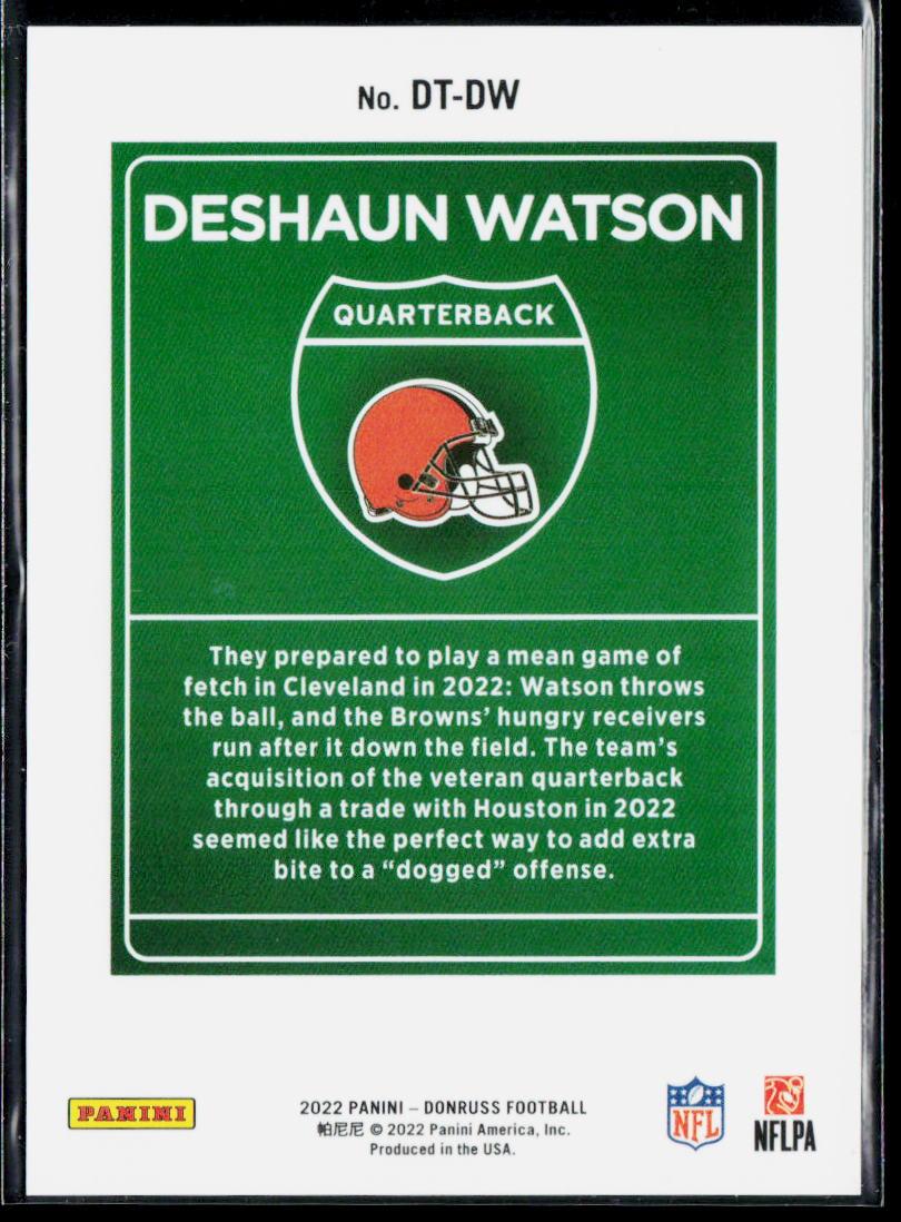 Deshaun Watson Downtown! 2022 Donruss #DT-DW  Case Hit SSP short print